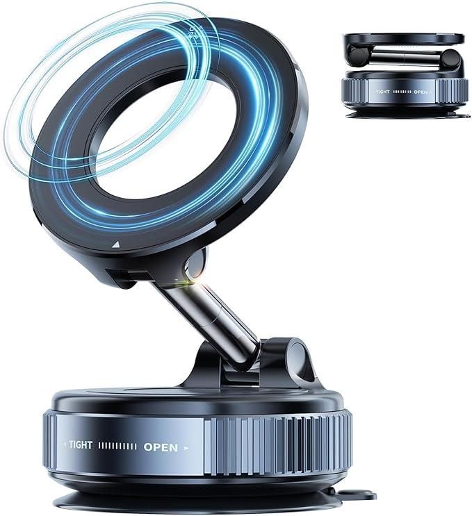 Vaccum Magnetic Phones Holder, Magnetic Car Phone Mount, Hands-Free for Car/Gym/Mirror/Shower Compatible with All Mobile